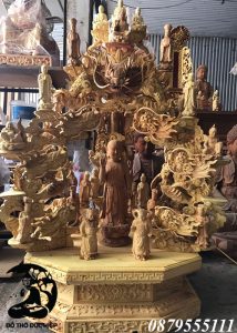 Tòa cửu long gỗ mít ms02