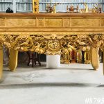 Sập thờ gỗ mít chạm mai ngũ phúc ms01
