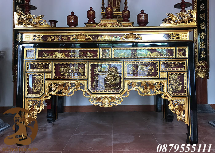 bàn thờ ô xa gỗ mít sơn son thếp vàng ms01